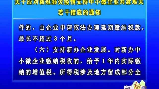 关于应对新冠肺炎疫情支持中小微企业共渡难关若干措施的通知