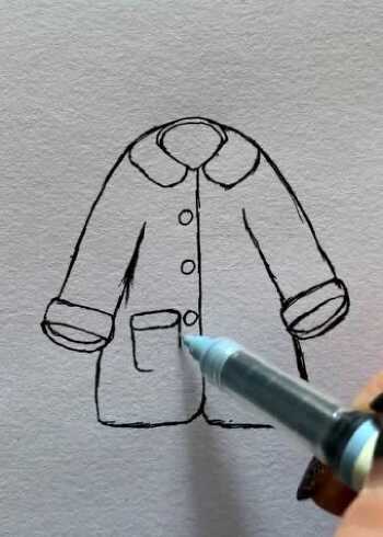 手工简笔画,小棉袄简单画法