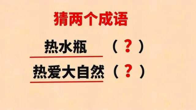 猜谜语:热水瓶(打一成语),热爱大自然(打一成语)