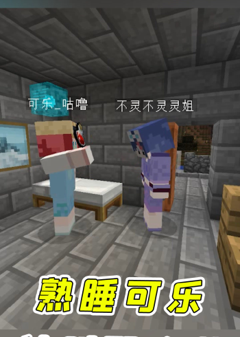 我的世界:不灵姐叫醒熟睡的可乐起来吃安眠药