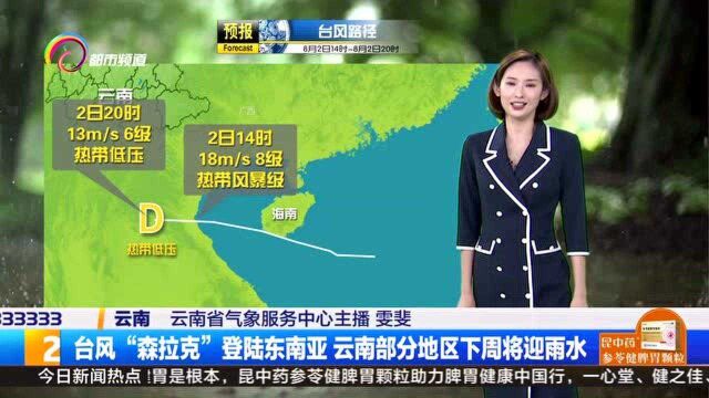 台风“森拉克”登陆东南亚 云南部分地区将迎雨水