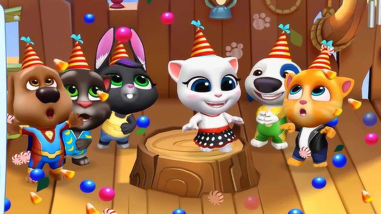 汤姆猫和朋友们:汤姆猫小伙伴的树屋里下起了糖果雨