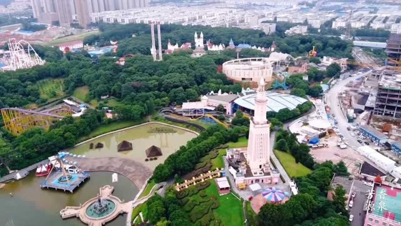 航拍湖南长沙市,长沙世界之窗_腾讯视频