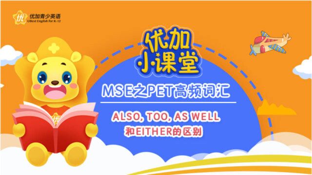 MSE之PET高频词汇:also,too,either的区别