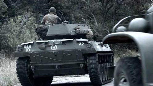 战争 动作电影，两辆地狱猫坦克歼击车奉命执行任务