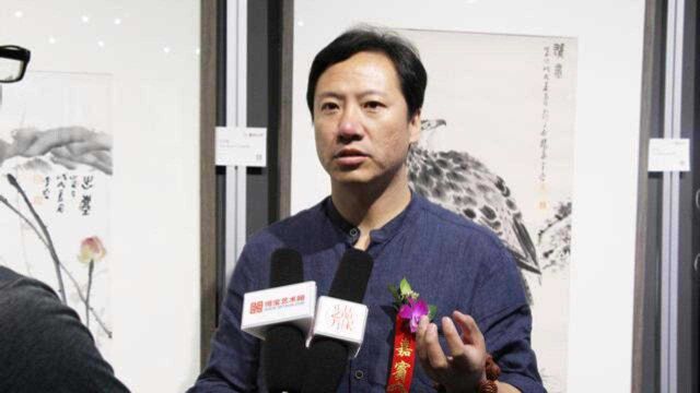 “后写意青年画家邀请展”著名画家李亚接受记者采访