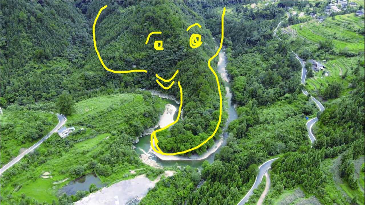 实拍象鼻搅水之地山水环抱的格局犹如大象鼻子真是个风水宝地
