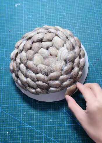 创意手工:用花甲壳做的果盘,你们会用吗