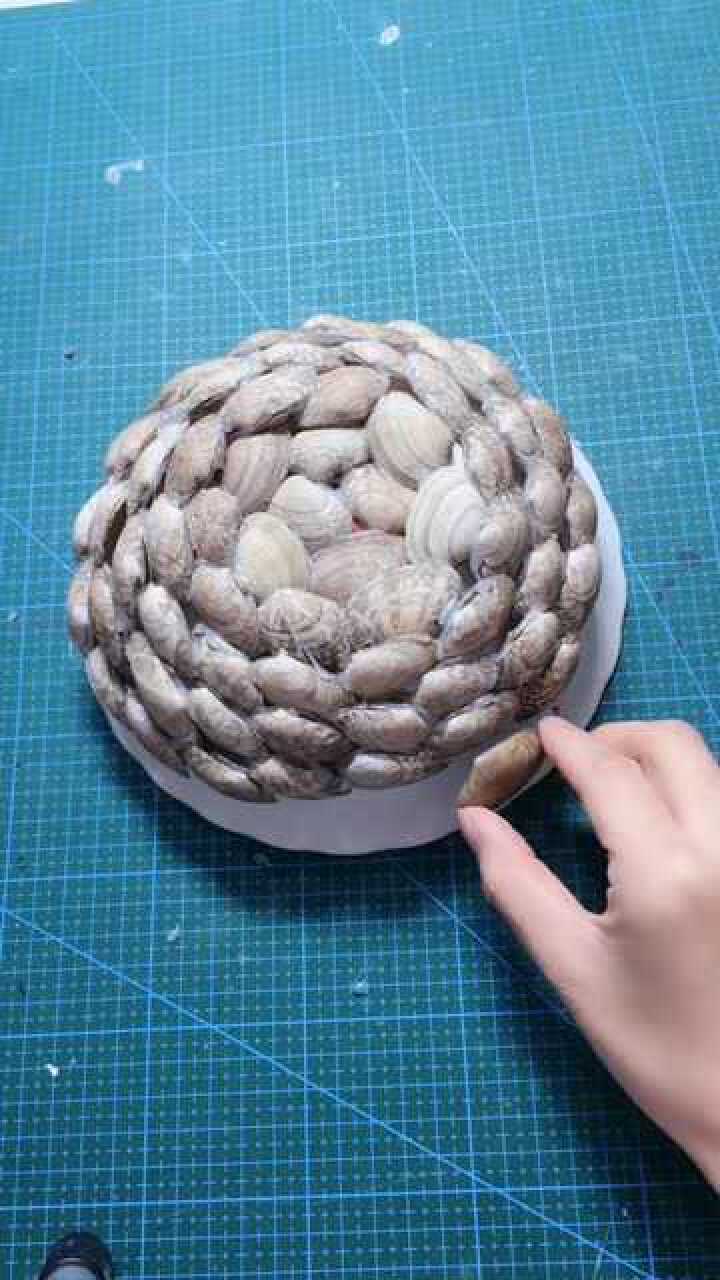 创意手工:用花甲壳做的果盘,你们会用吗