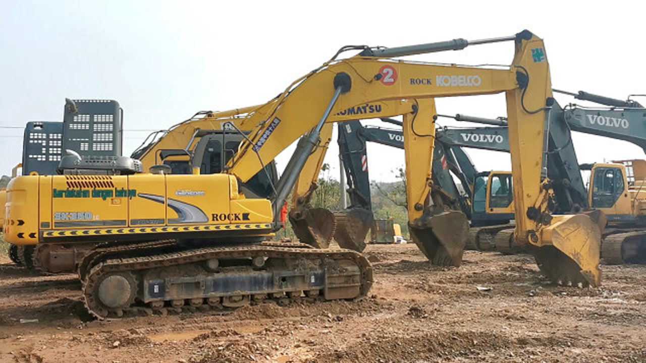 35吨级神钢350二手挖掘机,搭配1.5方的斗容量,土石方利器