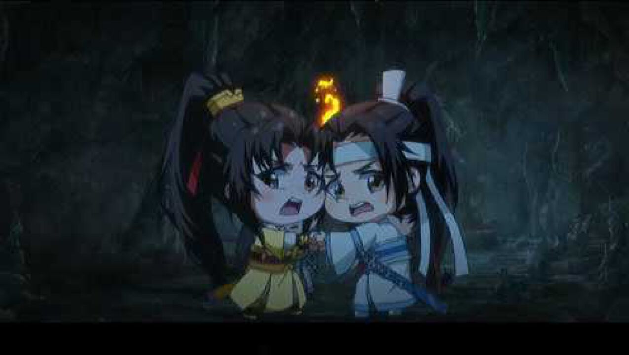 魔道祖师q版金陵和蓝景仪两小只抱在一起也太可爱了吧我们不害怕