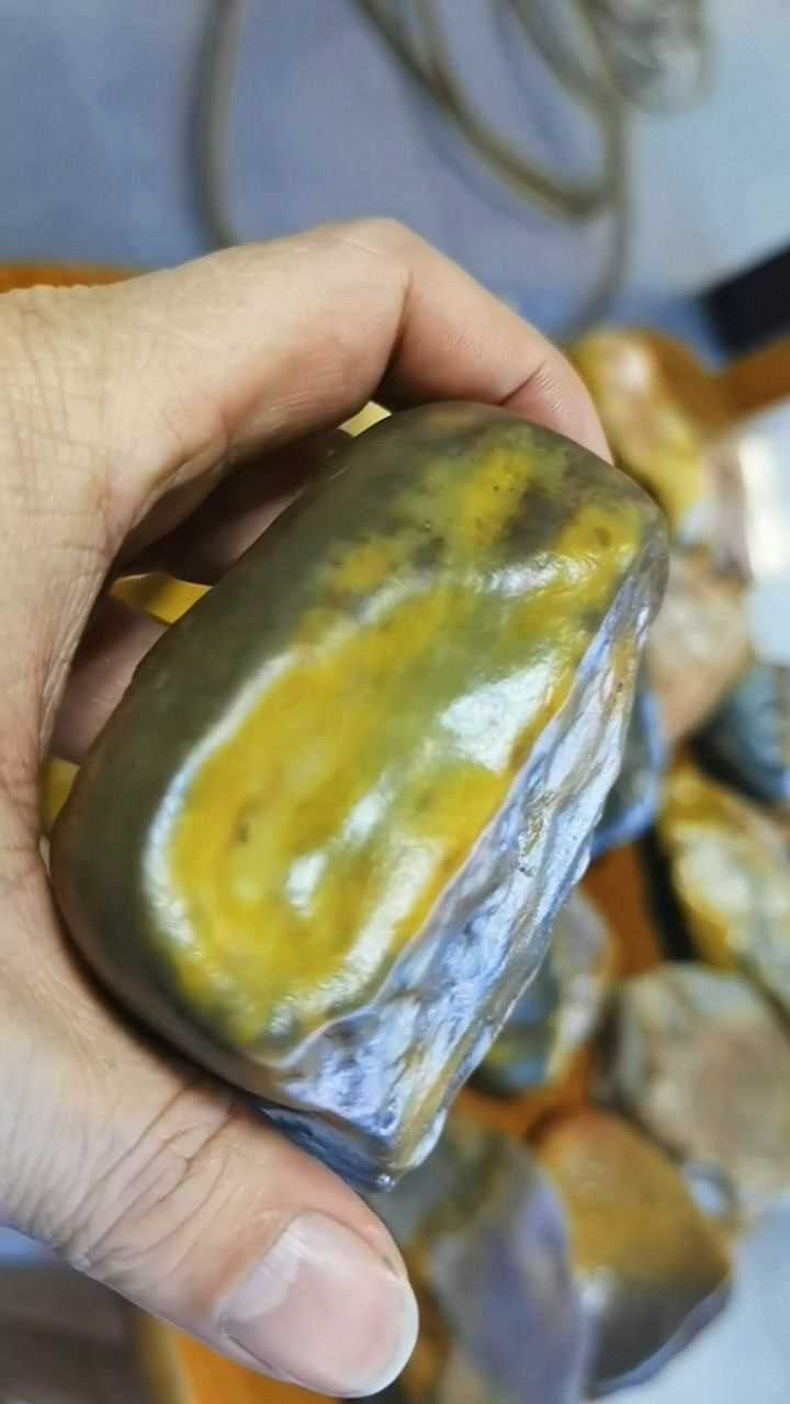 本人乌尔禾五彩金丝玉原石欣赏