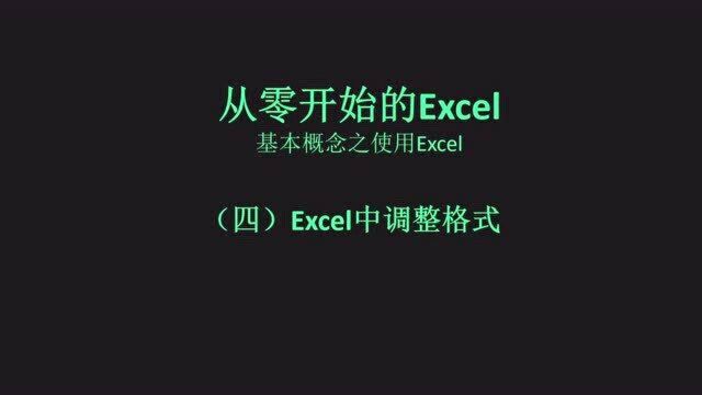 Excel中调整格式