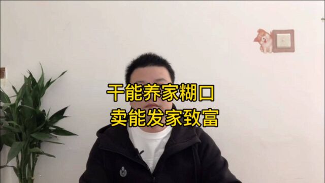 干能养家糊口,卖能发家致富,信息差赚钱