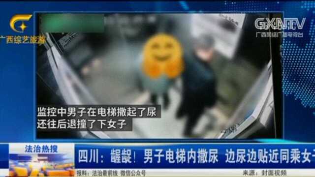 男子电梯内撒尿,边尿还边贴近同乘女子,网友怒了:必须严惩!