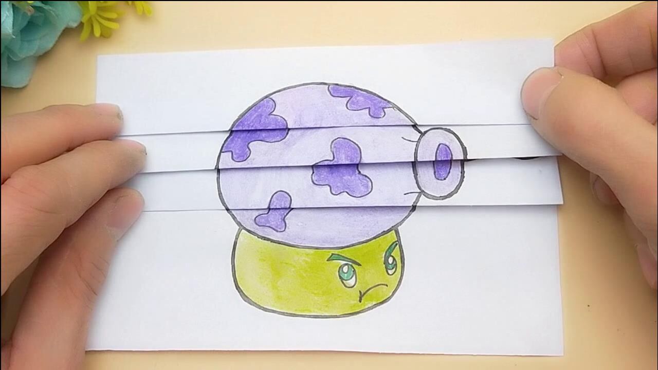 给植物大战僵尸大喷菇手绘搞笑视频,打开一看太有趣了!