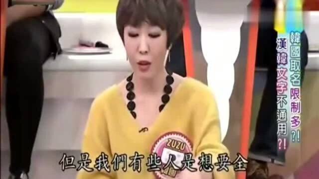 台湾综艺:韩国美女在节目中说汉字在韩国很流行,起名字用汉语