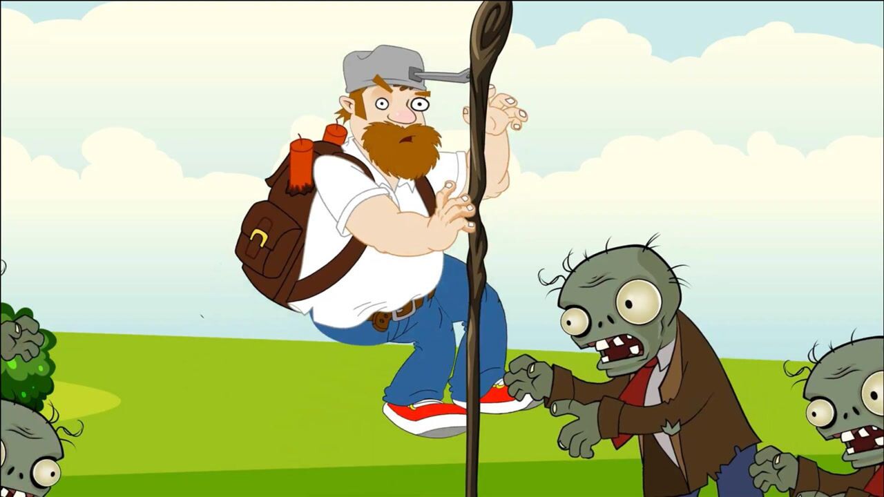 植物大战僵尸戴夫爬杆打僵尸