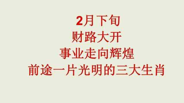 2月下旬,财路大开,事业走向辉煌,前途一片光明的三大生肖