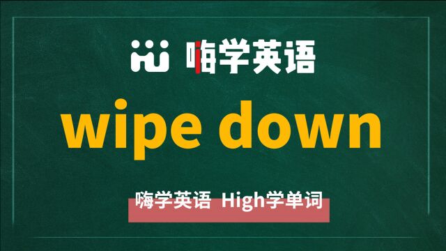 英语单词讲解,短语wipe down的翻译、读音、相关词、使用方法讲解