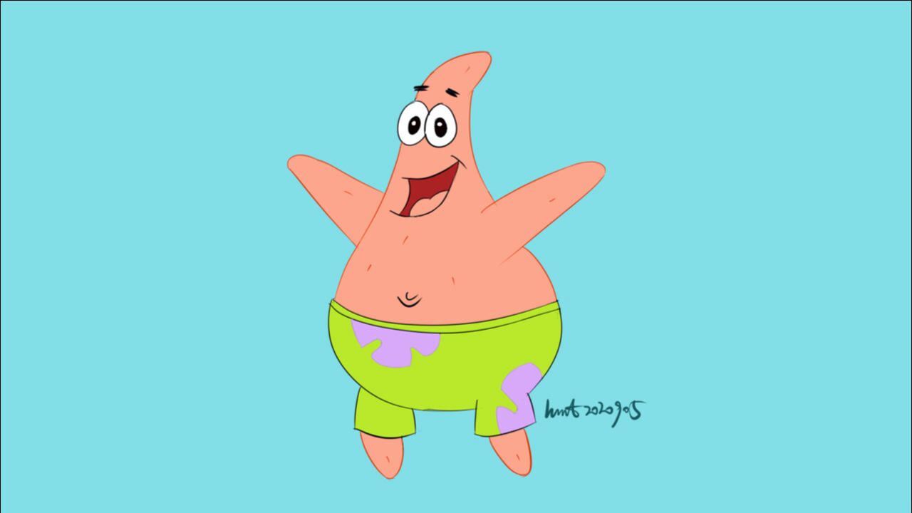 【卡通动漫】画一只可爱的派大星!