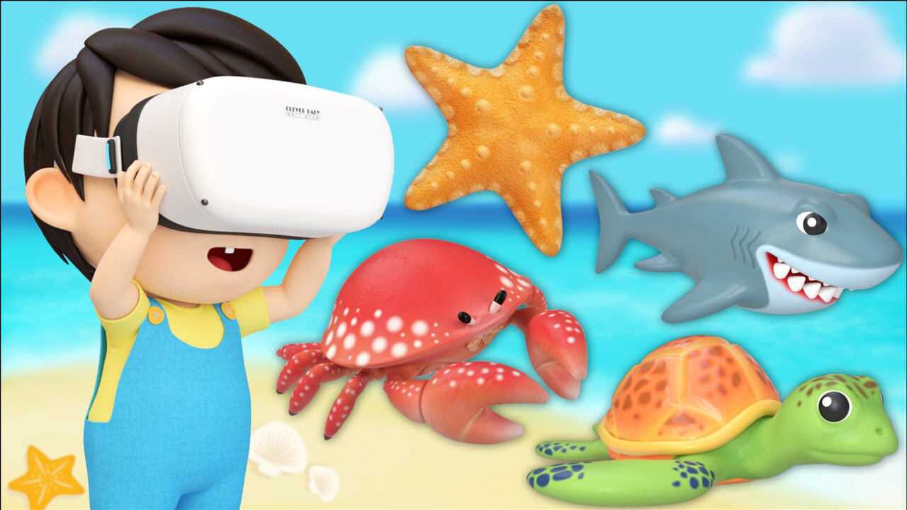 vr眼镜,认识海洋生物,早教动画