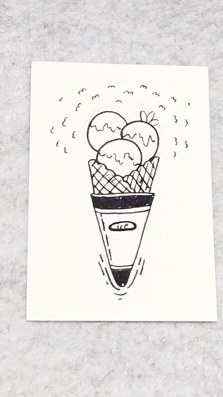 简笔画:冰淇淋甜筒