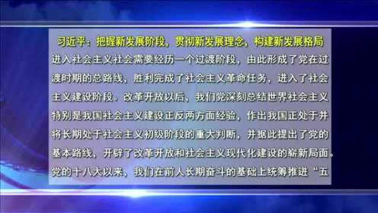 习近平：把握新发展阶段，贯彻新发展理念，构建新发展格局_高清