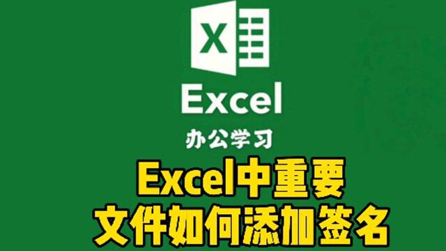 Excel办公技巧电子表格添加签名