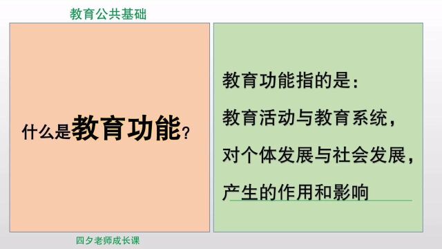 教育公共基础:什么是教育功能?