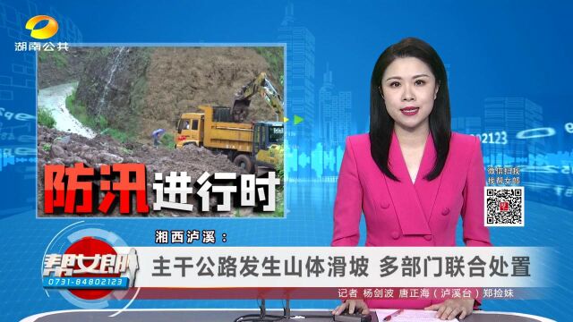 (防汛进行时)湘西泸溪:主干公路发生山体滑坡 多部门联合处置