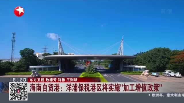 海南自贸港:洋浦保税港区将实施“加工增值政策”