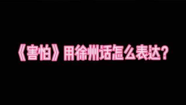 徐州大白话,《害怕》用徐州话也可以这么表达?看完懵逼了