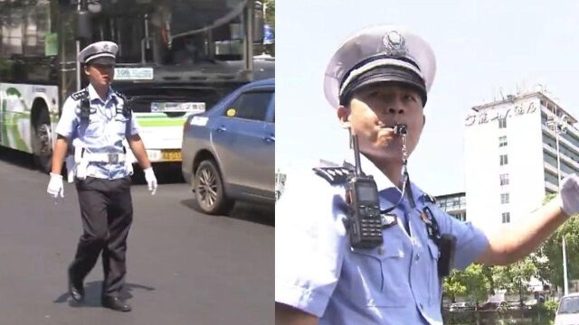 长沙交警高温下“超长待机”:警服拧出水,鞋底被沥青烫裂开