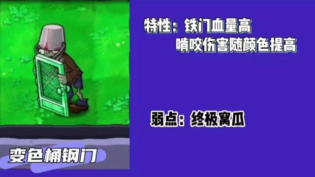 植物大战僵尸:能变色的铁门僵尸