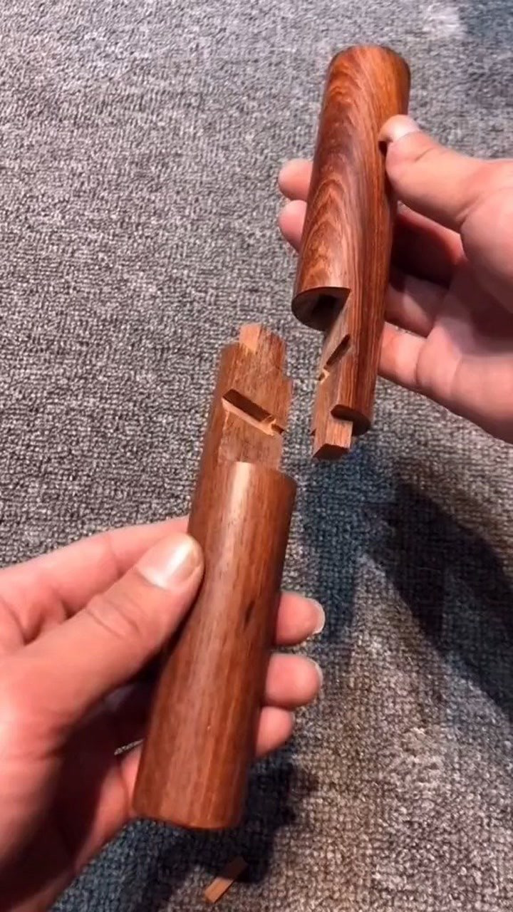楔钉榫又名二女争夫榫#榫卯结构