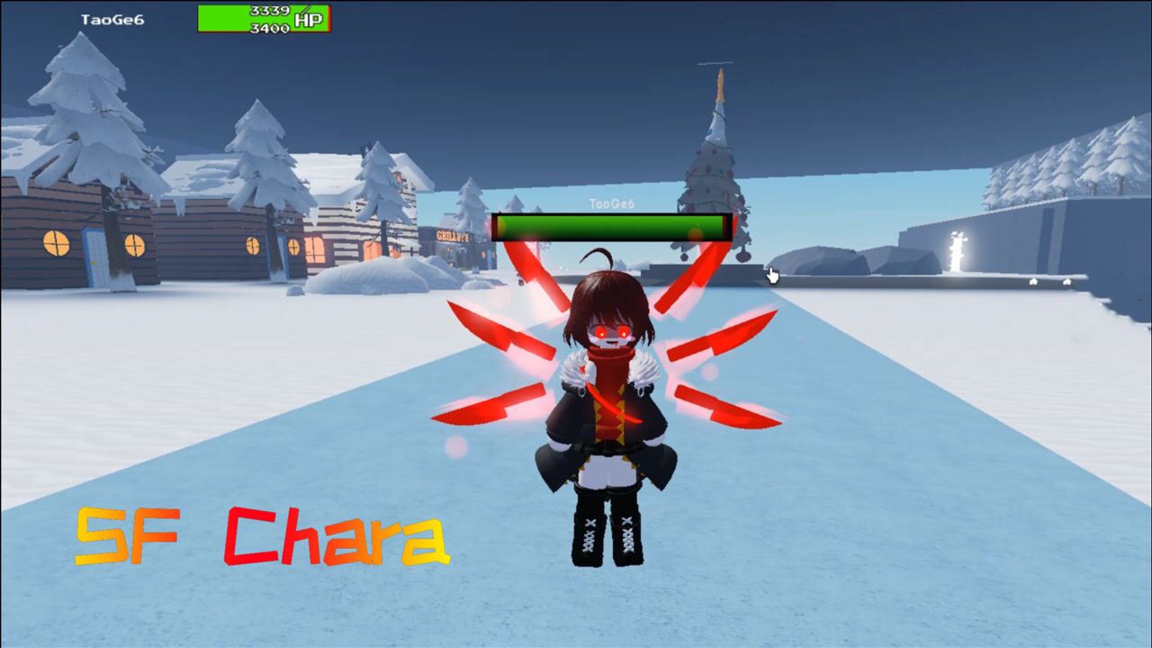 roblox傳說之下:扮演為sf chara,身背六把真刀,sans敢來挑戰嗎