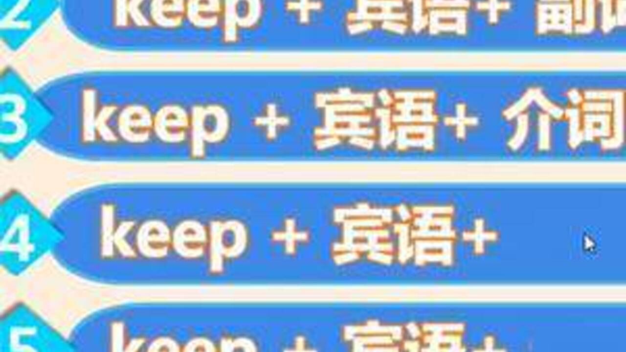 三分钟带你归纳学习词用法，keep+宾语+宾补的六种结构，看看_高清1080P在线观看平台_腾讯视频