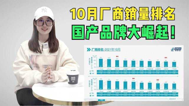 10月汽车厂商销量排名:国产品牌崛起,相同价位你会选国产吗?