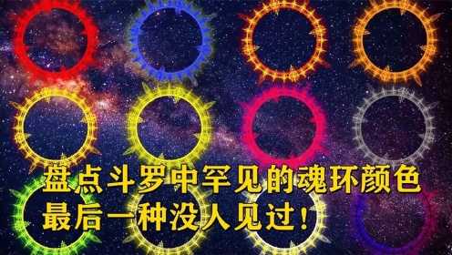 斗罗大陆：盘点斗罗中罕见的魂环颜色，最后一种没人见过！