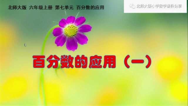 北师大版小学数学六年级上册《百分数的应用(一)》课件预览