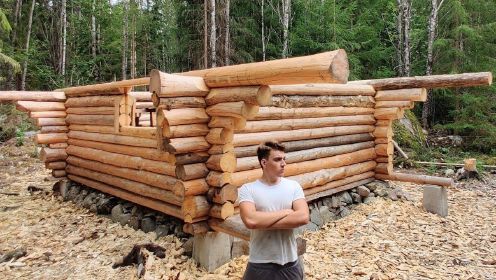 027 .在瑞典的森林里独居一年.建造瑞典传统单人小木屋 