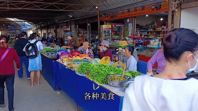 在西双版纳曼迈村赶大集,本地人做的美食太便宜,都没见过