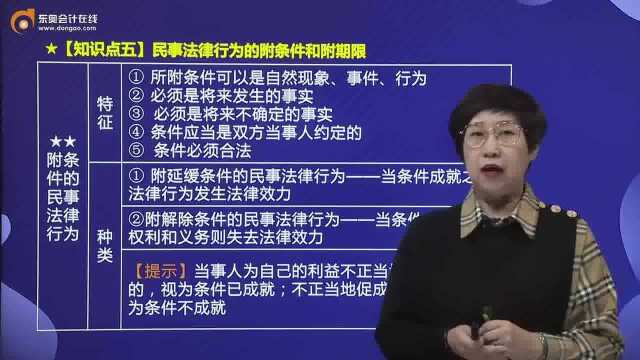 2022年注会知识点:民事法律行为的附条件和附期限