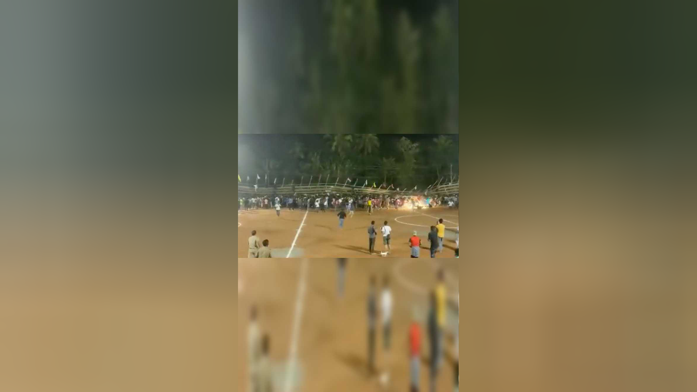 印度足球看台忽然
坍塌视频（印度体育场看台坍毁
百余人受伤）