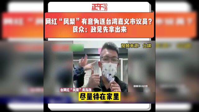 网红“凤梨”有意角逐台湾嘉义市议员?民众:政见先拿出来