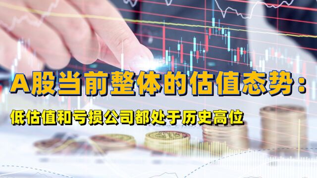 A股当前整体的估值态势:低估值和亏损公司都处于历史高位