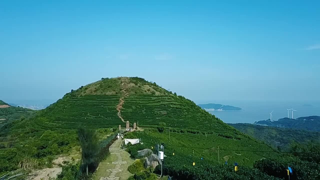 玉环市火山遗址航拍摄影 心情不好的时候去放松一下 周末打卡地