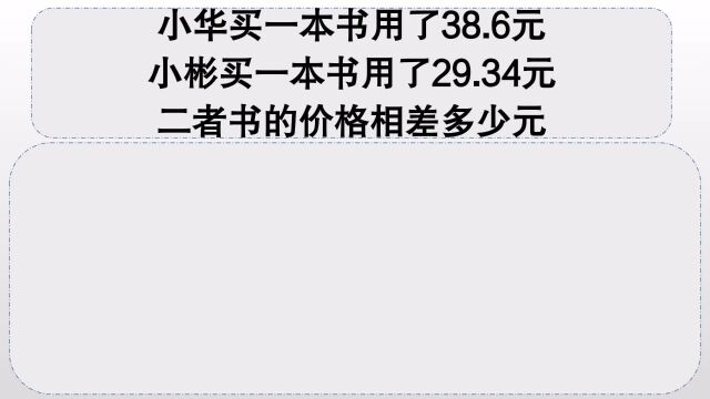 四年级数学:一本书38.6元,另一本29.34元,二者相差多少元?