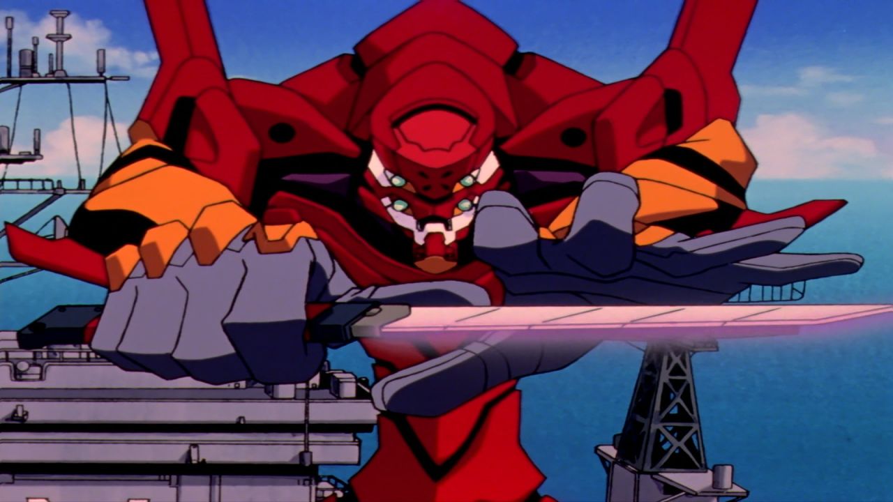 第三台eva机体首次登场,2号机对战鱼天使,场面惊心动魄_腾讯视频